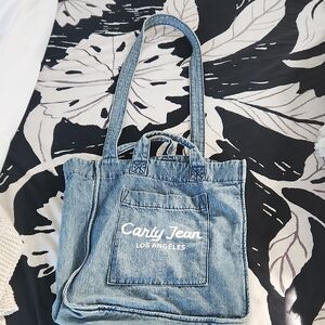 Carly Jean Los Angeles Denim Tote Bag